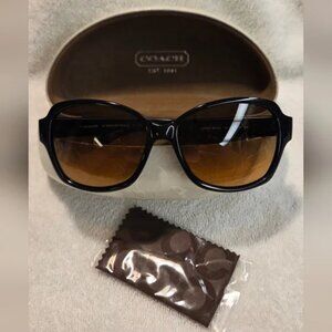 Coach Dark Sunglasses with Patterned Arms